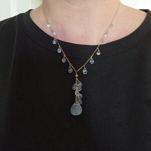 Gold and Aquamarine Necklace